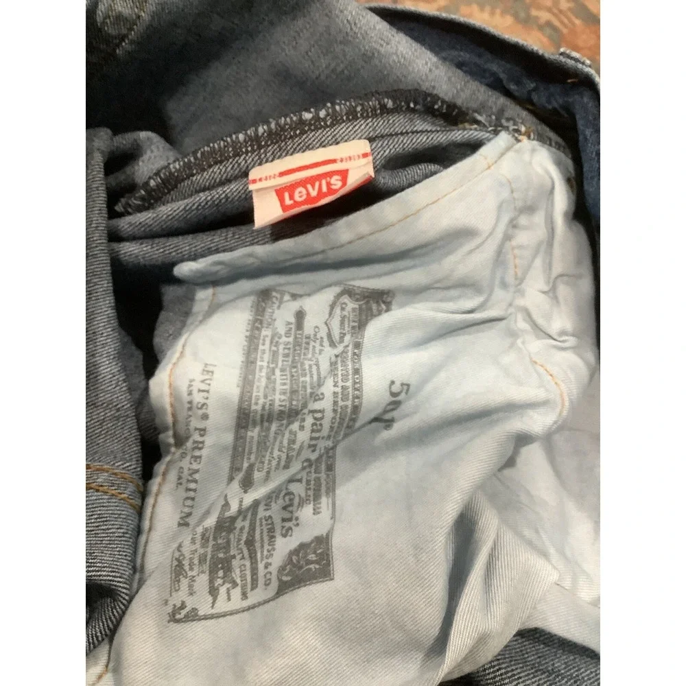 Levi's Premium 501 Big E Straight Leg  Blue Jeans Men's size 50x30 NEW